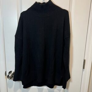 Boden Black Wool Turtleneck‎ Tunic Sweater Relaxed Fit Womens US 6 Flawed